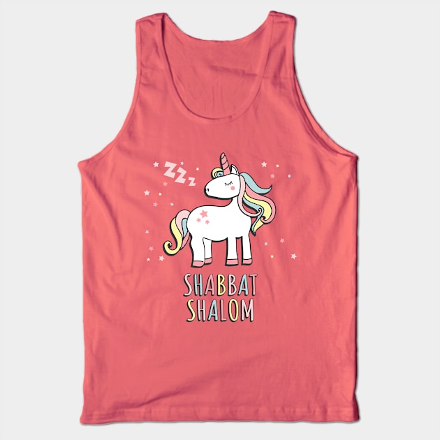 Shabbat Shalom Jewish Unicorn Tank Top by Flippin' Sweet Gear